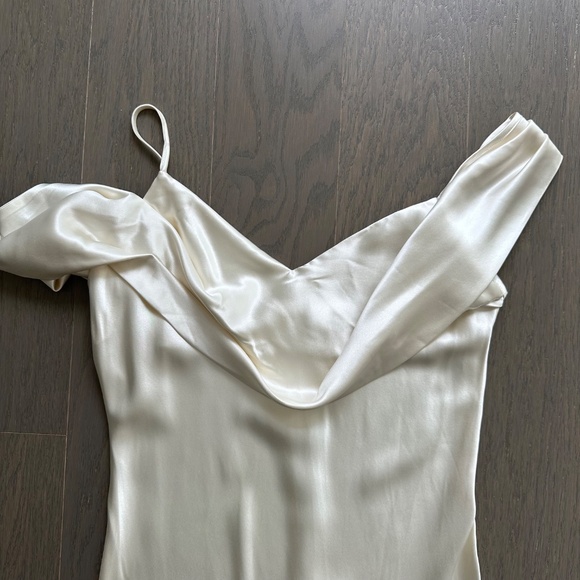 Reformation RONDA White Ivory Silk Maxi Dress Gown Size 6 Bridal Wedding w/ tag - Picture 6 of 16